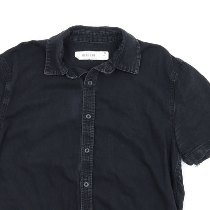 Topman Mens Black    Button-Up Size M