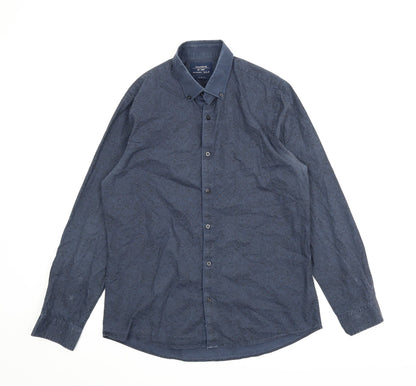 F&F Mens Blue Paisley   Button-Up Size 15.5