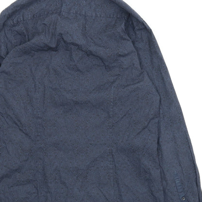 F&F Mens Blue Paisley   Button-Up Size 15.5