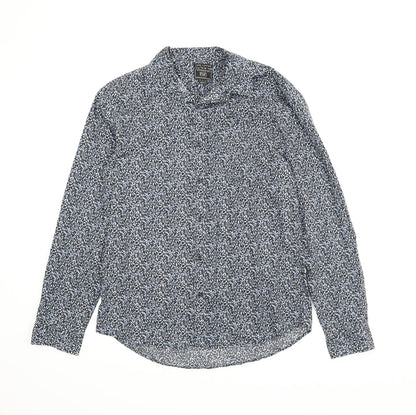 F&F Mens Blue Floral   Button-Up Size M