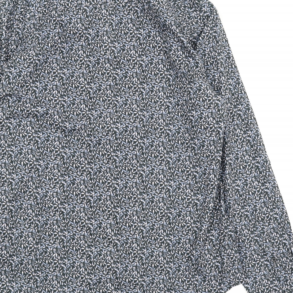 F&F Mens Blue Floral   Button-Up Size M