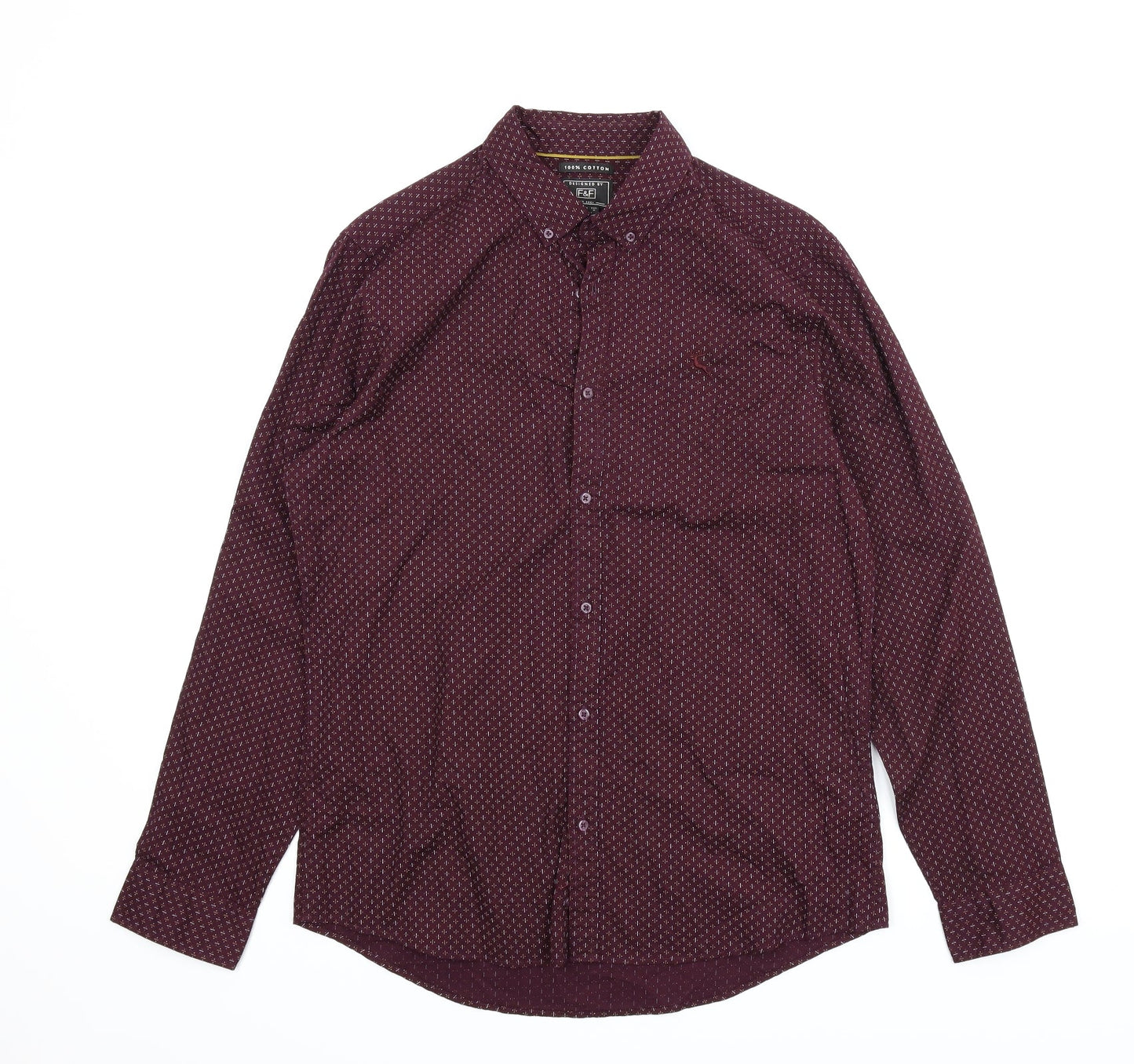 F&F Mens Purple    Button-Up Size M