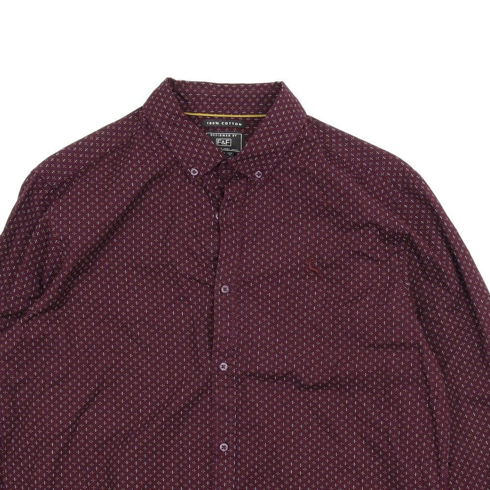 F&F Mens Purple    Button-Up Size M