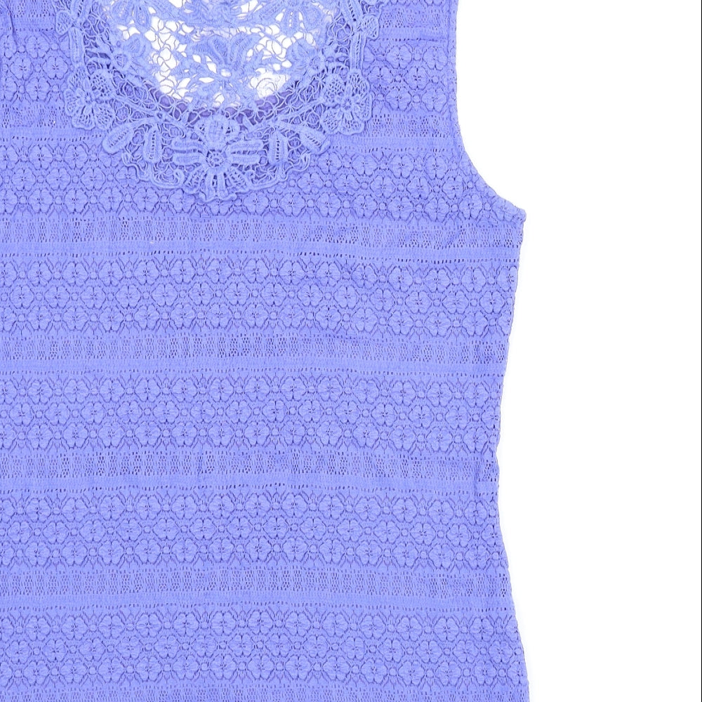 Womens UK Size 8 M&S Blue Basic Blouse