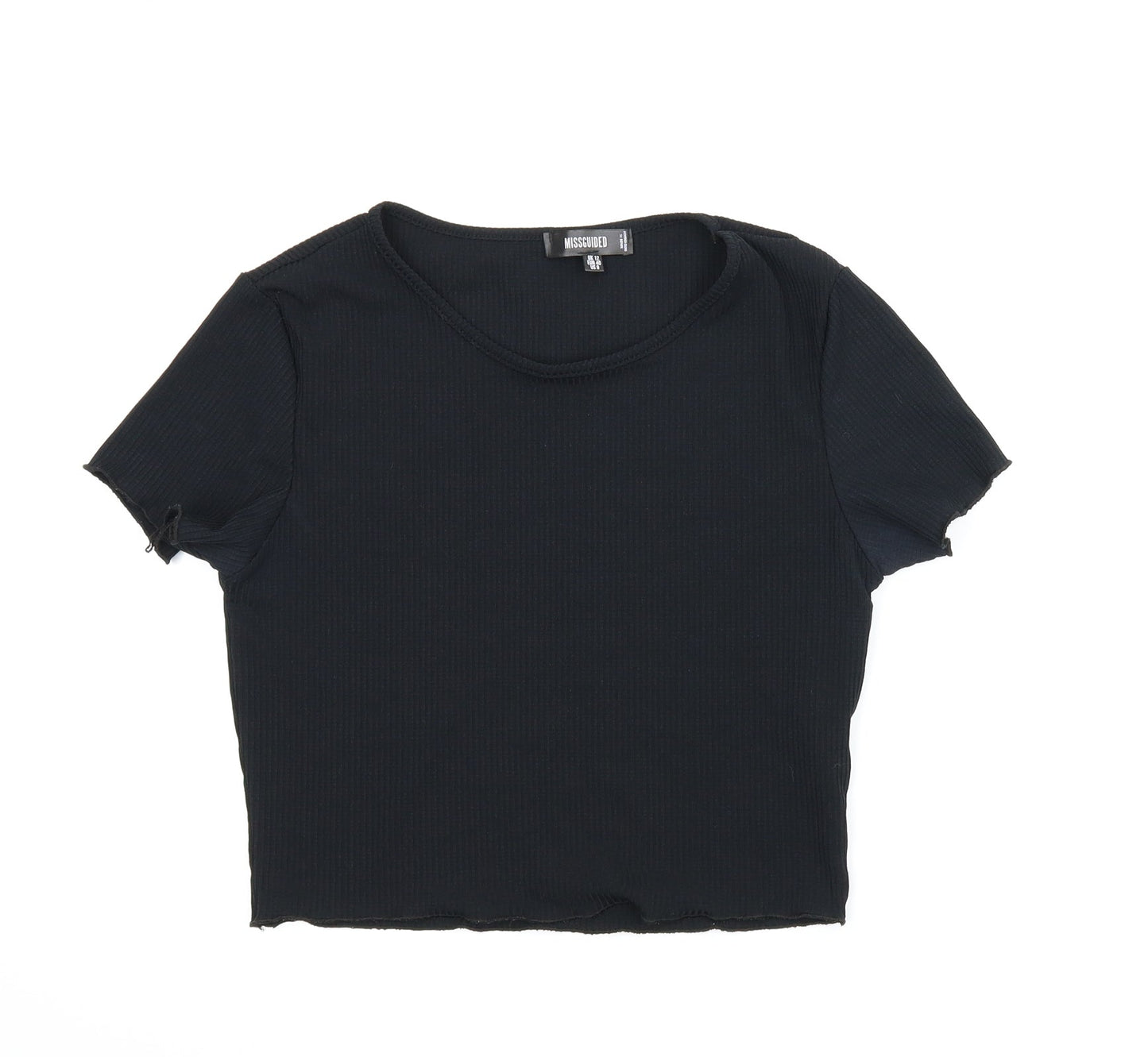 Womens UK Size 12 Missguided Black Basic Blouse