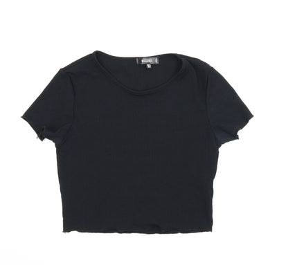 Womens UK Size 12 Missguided Black Basic Blouse