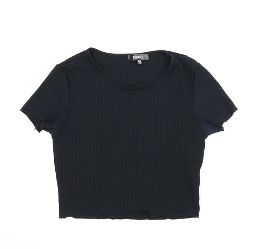 Womens UK Size 12 Missguided Black Basic Blouse