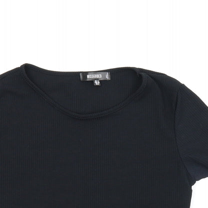 Womens UK Size 12 Missguided Black Basic Blouse