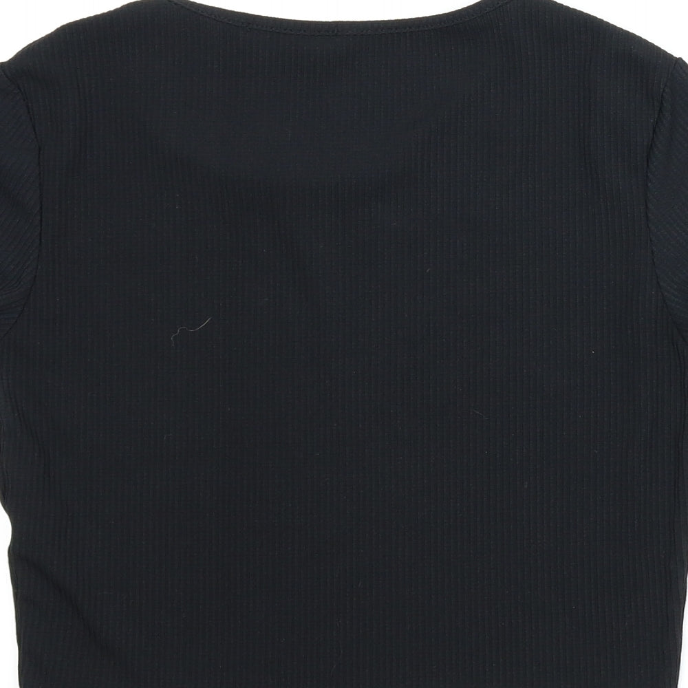 Womens UK Size 12 Missguided Black Basic Blouse