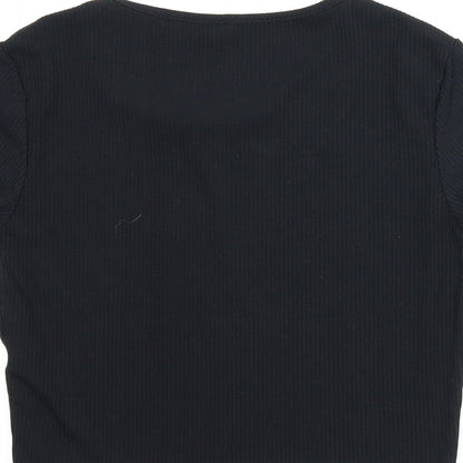 Womens UK Size 12 Missguided Black Basic Blouse