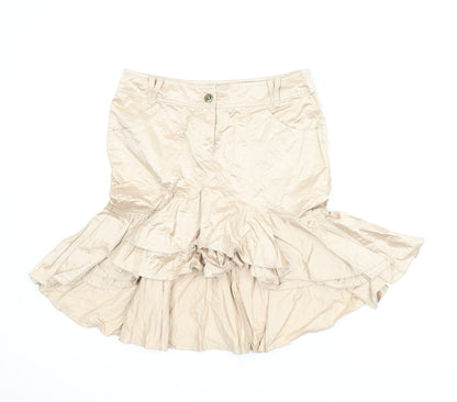 H&M Womens Gold   Trumpet Skirt Size 10