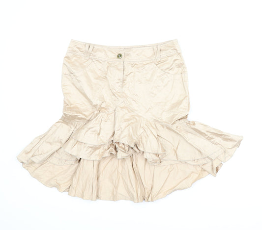 H&M Womens Gold   Trumpet Skirt Size 10