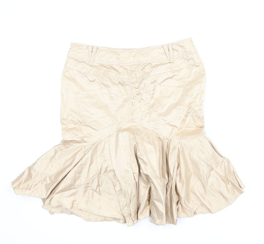 H&M Womens Gold   Trumpet Skirt Size 10