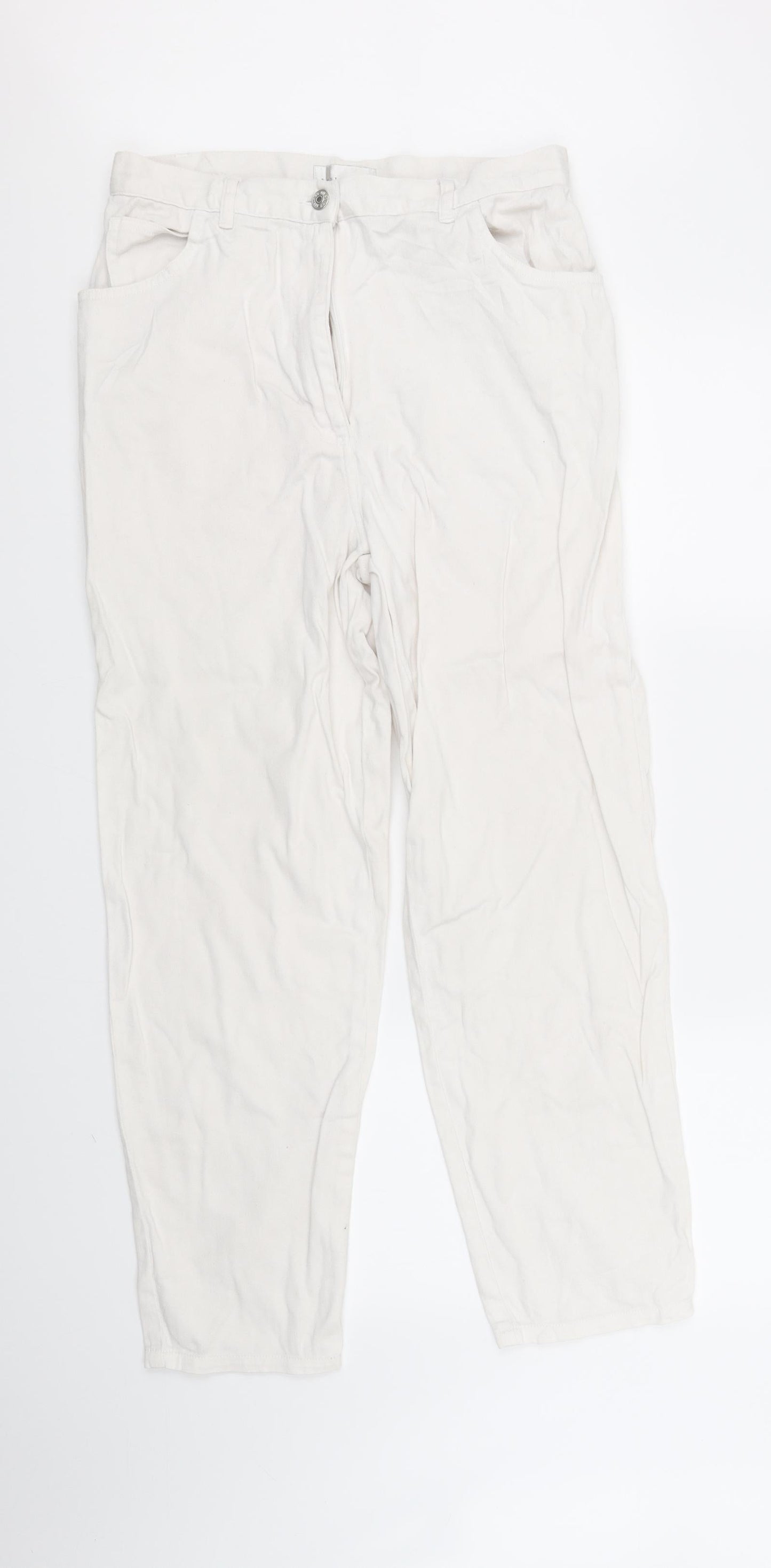 Best Basics Womens White   Straight Jeans Size 14 L31 in