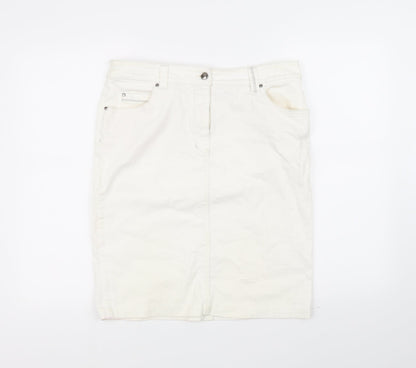 Olsen Womens White   Flare Skirt Size 14