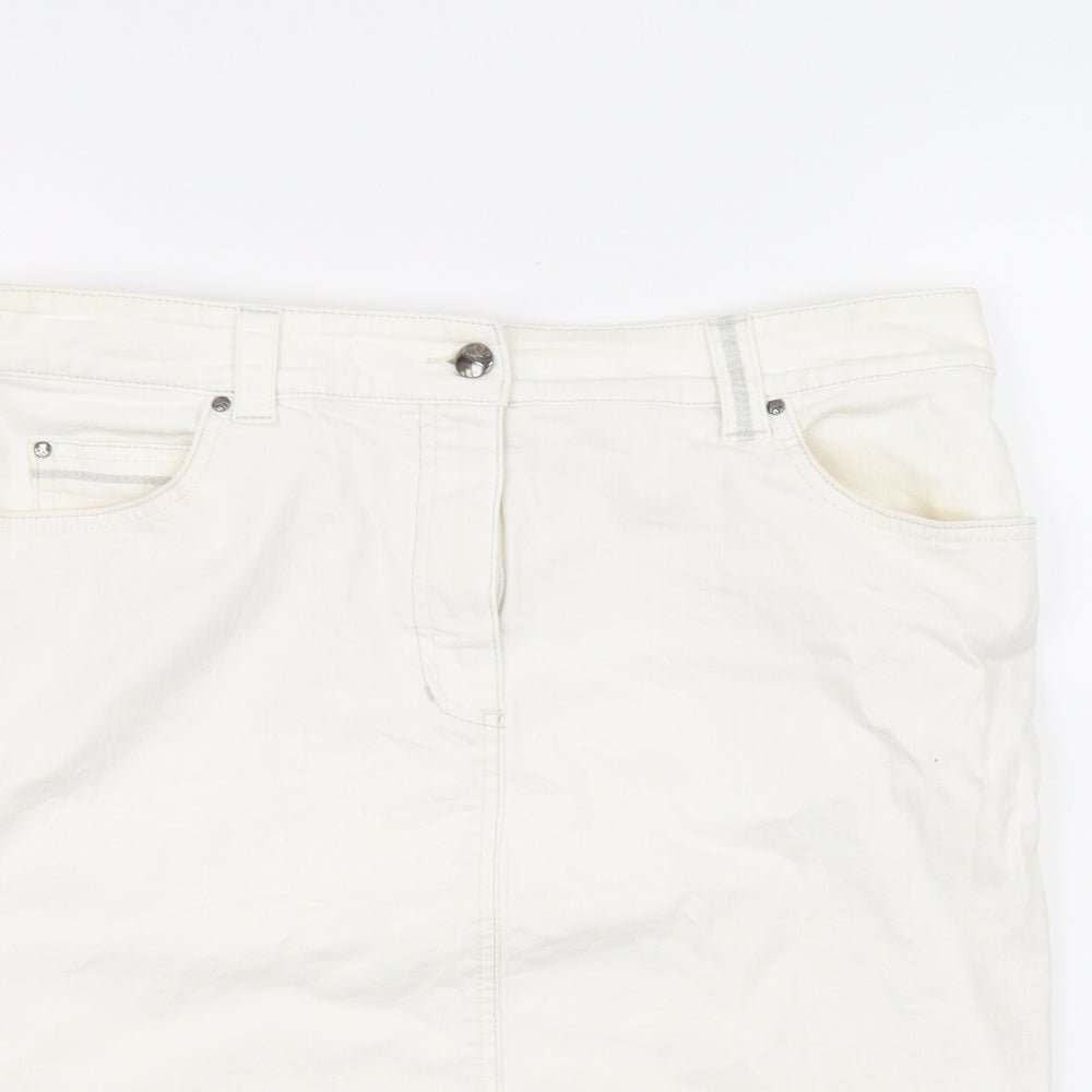 Olsen Womens White   Flare Skirt Size 14