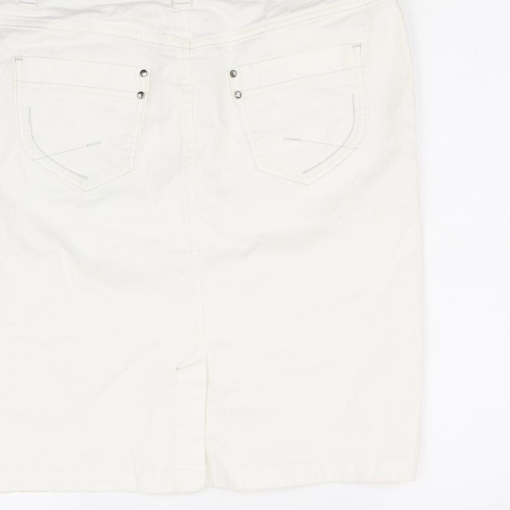 Olsen Womens White   Flare Skirt Size 14