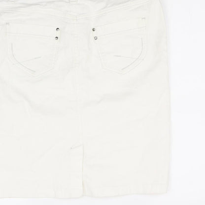 Olsen Womens White   Flare Skirt Size 14