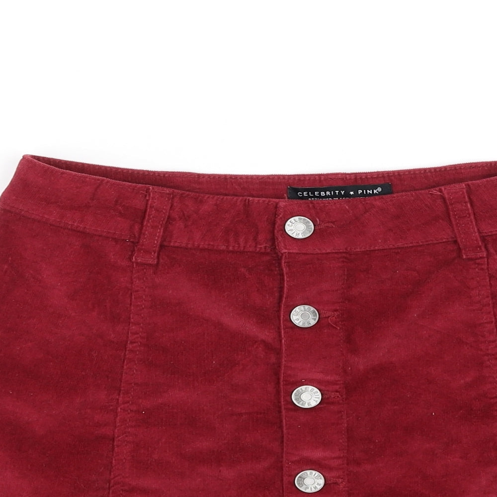 Celebrity Pink Womens Red   Flare Skirt Size 28 in