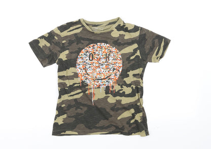 NEXT Boys Green Geometric  Basic T-Shirt Size 7 Years