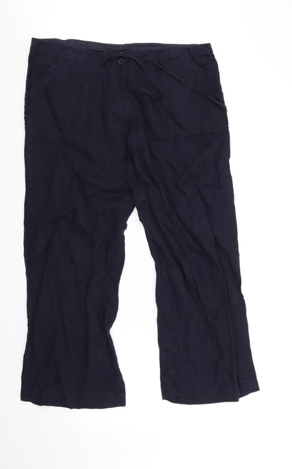 Womens UK Size 14 Marks and Spencer Regular Fit  Blue Trousers