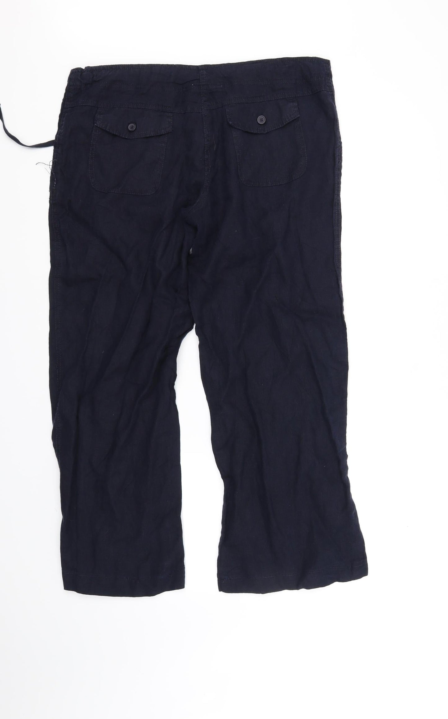 Womens UK Size 14 Marks and Spencer Regular Fit  Blue Trousers