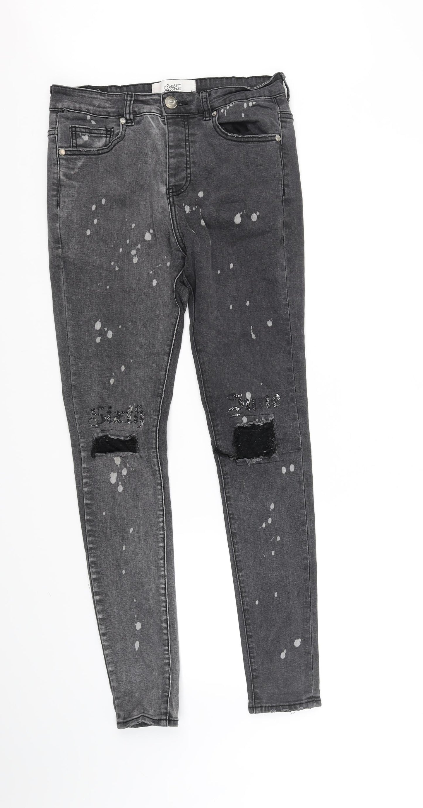 Sixth June Womens Grey   Skinny Jeans Size 30 in L33 in - paint meant to be on pants