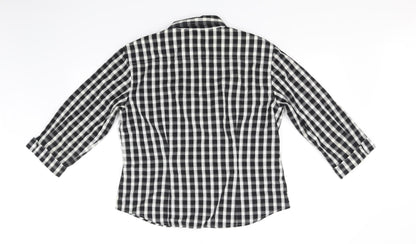 Talbots Mens Black Check   Button-Up Size M