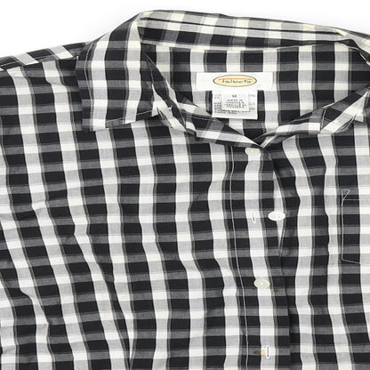Talbots Mens Black Check   Button-Up Size M
