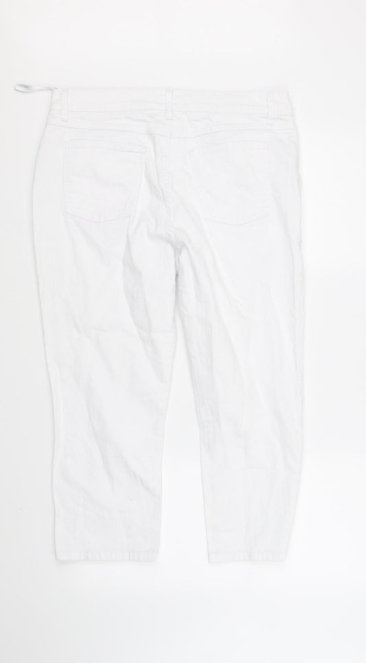 Per Una Womens White   Trousers  Size 14 L26 in