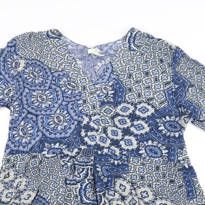 H&M Womens Blue Floral  Fit & Flare  Size 12