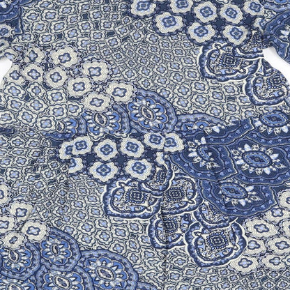 H&M Womens Blue Floral  Fit & Flare  Size 12