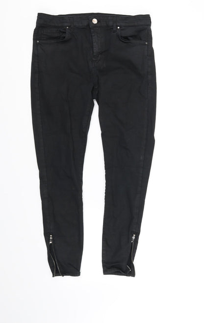 Topshop Womens Black   Straight Jeans Size M L30 in