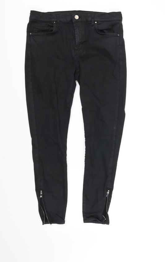 Topshop Womens Black   Straight Jeans Size M L30 in