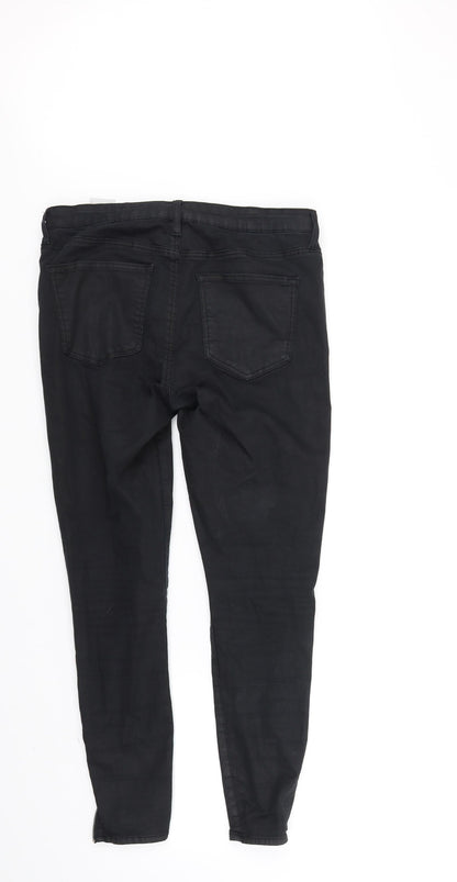 Topshop Womens Black   Straight Jeans Size M L30 in
