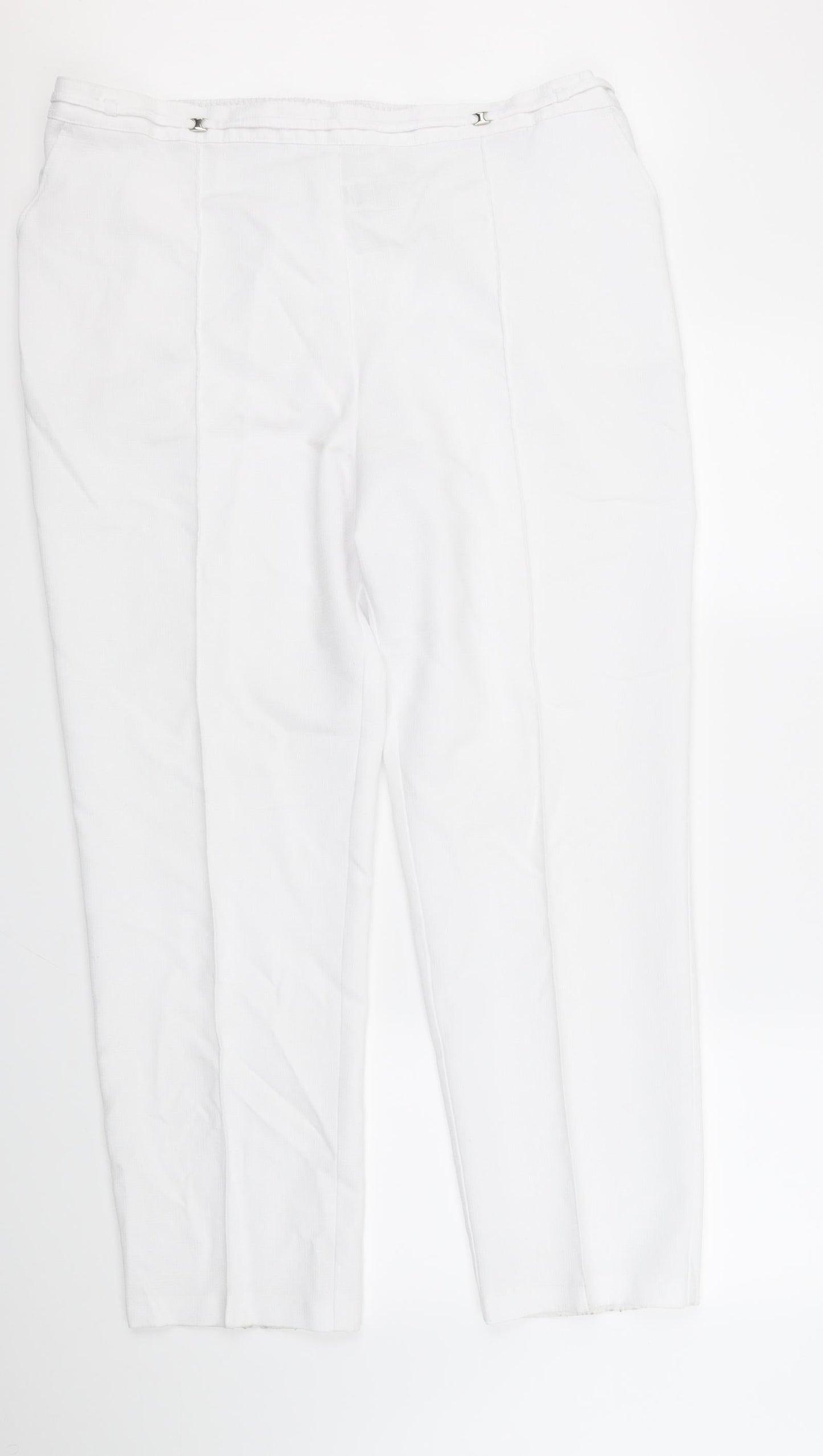 Womens UK Size 18 Marks and Spencer Regular Fit  White Trousers