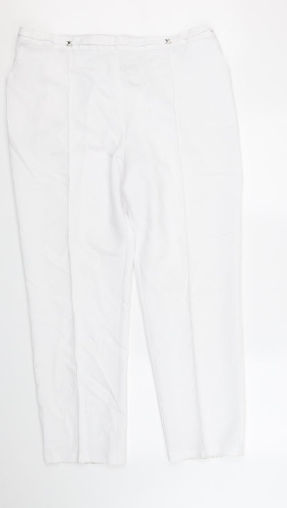 Womens UK Size 18 Marks and Spencer Regular Fit  White Trousers