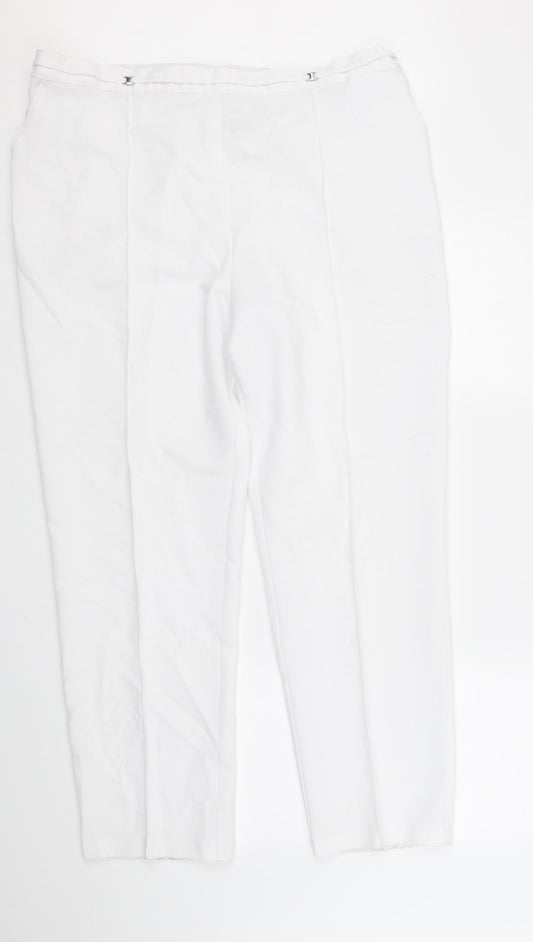 Womens UK Size 18 Marks and Spencer Regular Fit  White Trousers