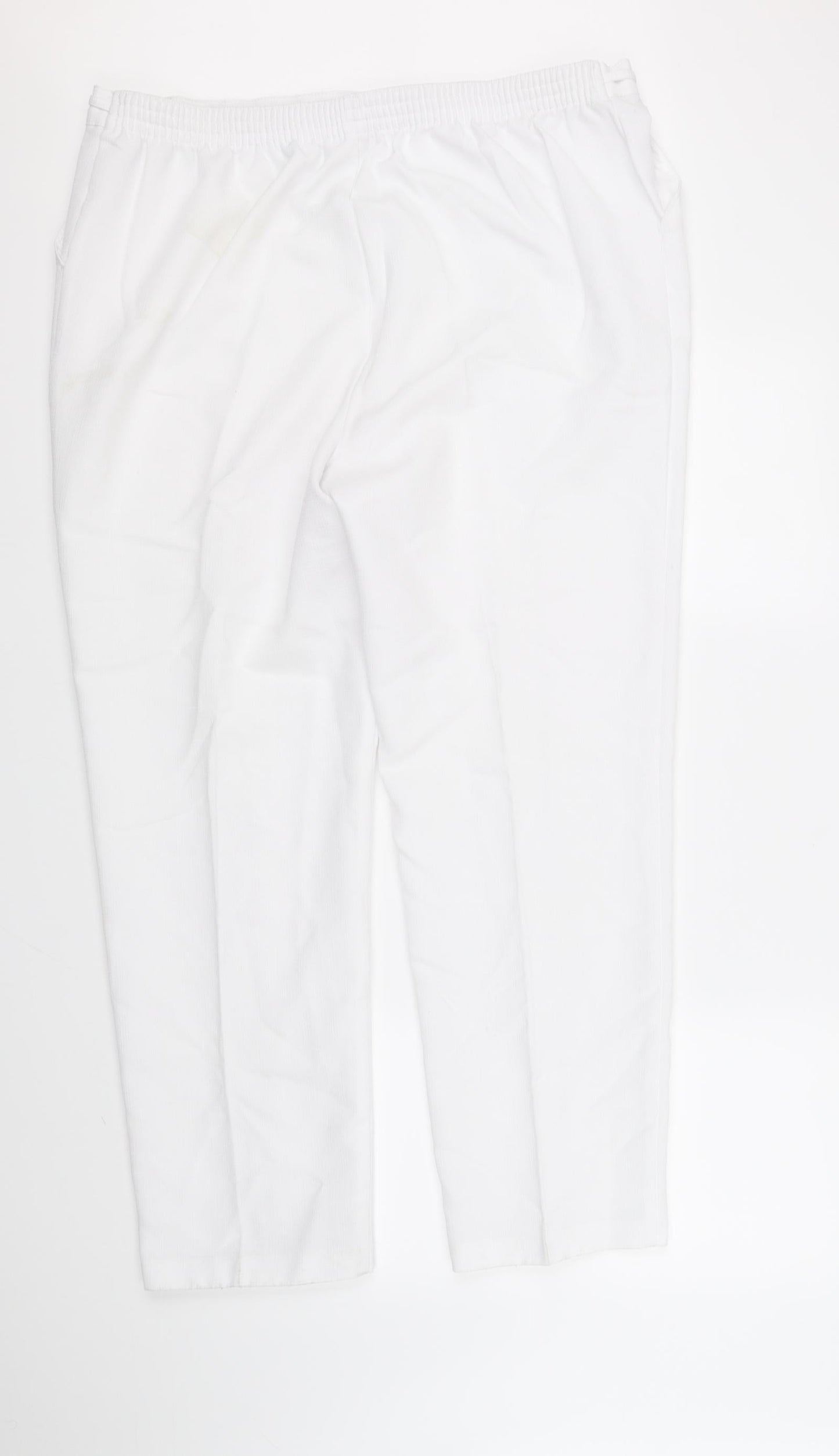Womens UK Size 18 Marks and Spencer Regular Fit  White Trousers