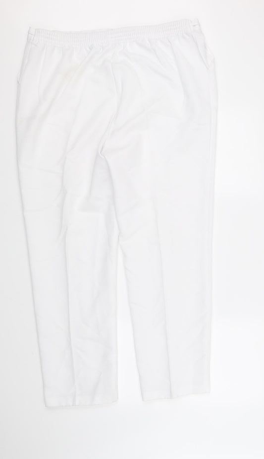 Womens UK Size 18 Marks and Spencer Regular Fit  White Trousers