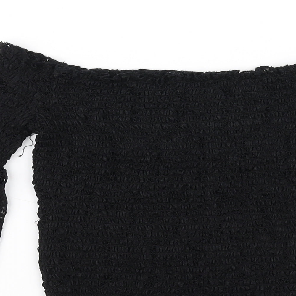 Womens UK Size 8 River Island Black Basic T-Shirt