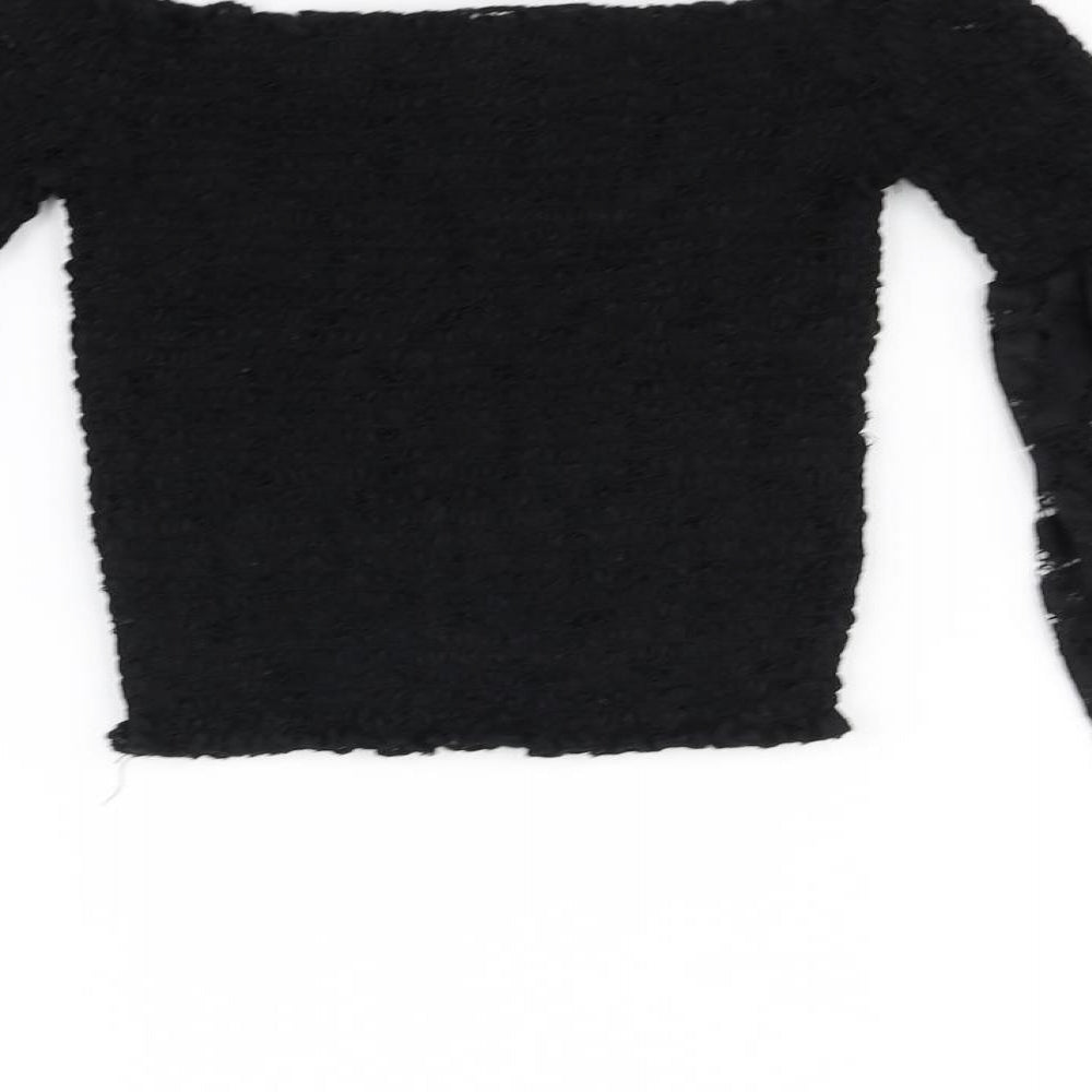Womens UK Size 8 River Island Black Basic T-Shirt