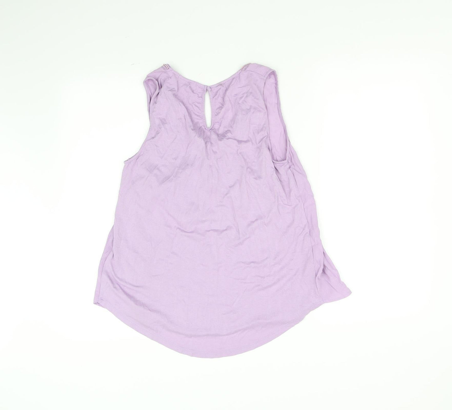 Womens UK Size 12 Apricot Purple Basic T-Shirt