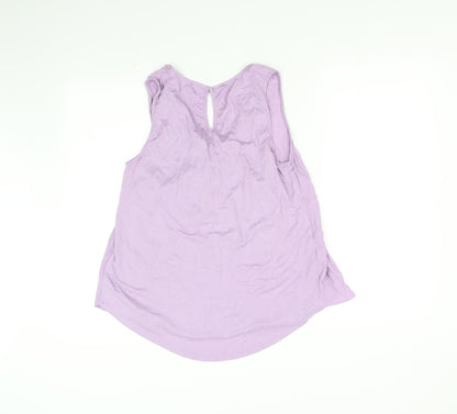 Womens UK Size 12 Apricot Purple Basic T-Shirt