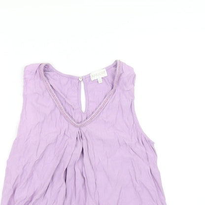 Womens UK Size 12 Apricot Purple Basic T-Shirt