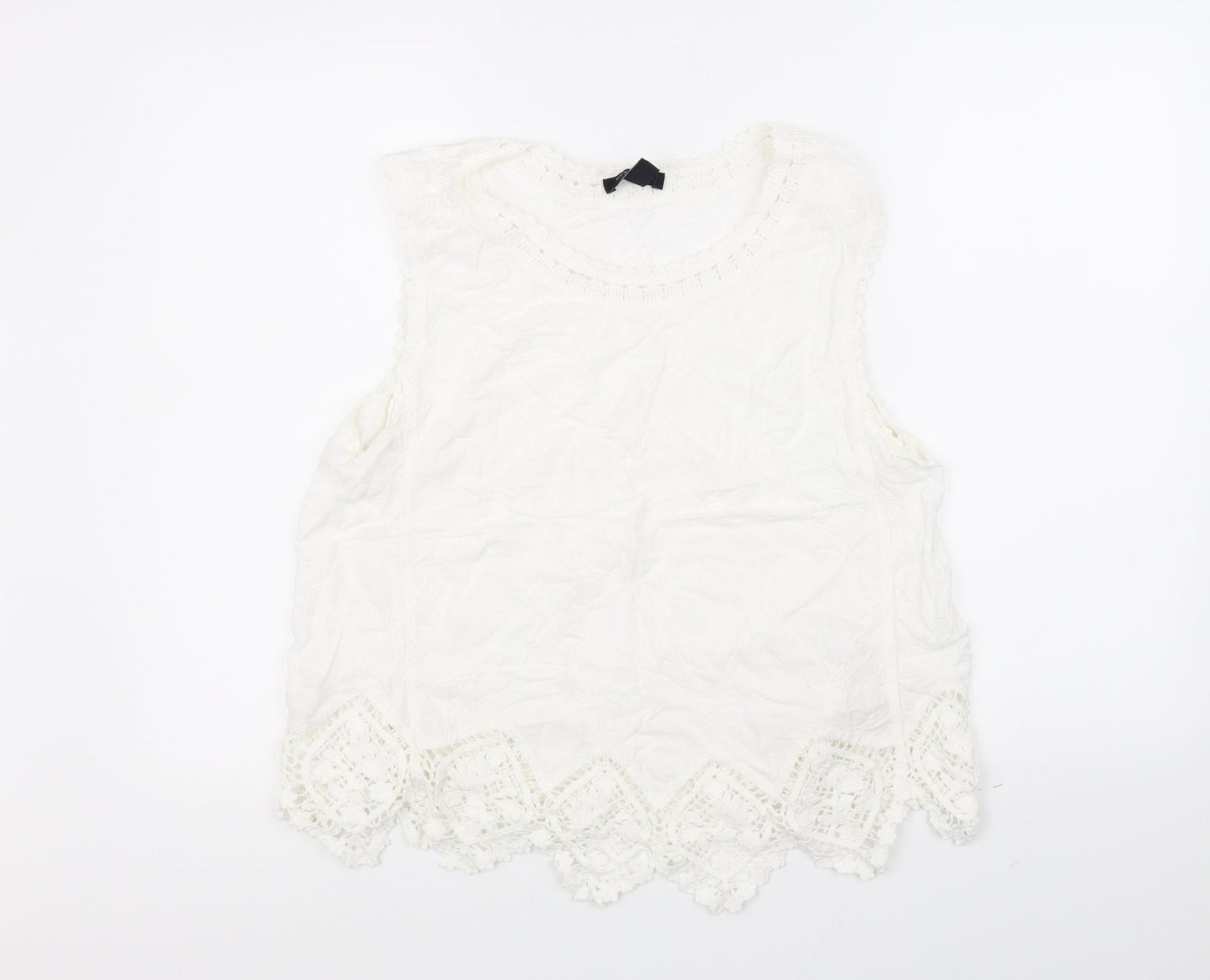 Womens UK Size S New Look White Basic T-Shirt