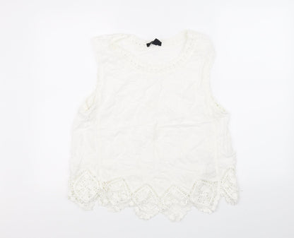 Womens UK Size S New Look White Basic T-Shirt