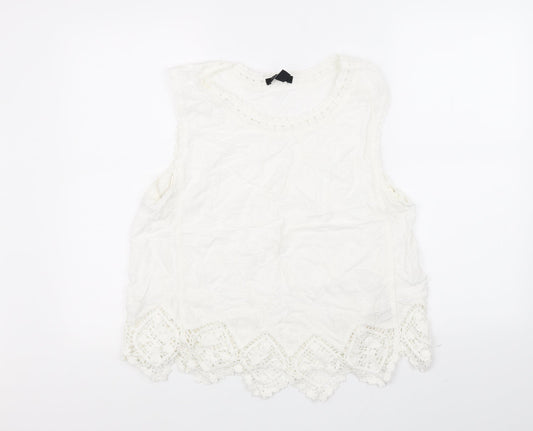 Womens UK Size S New Look White Basic T-Shirt