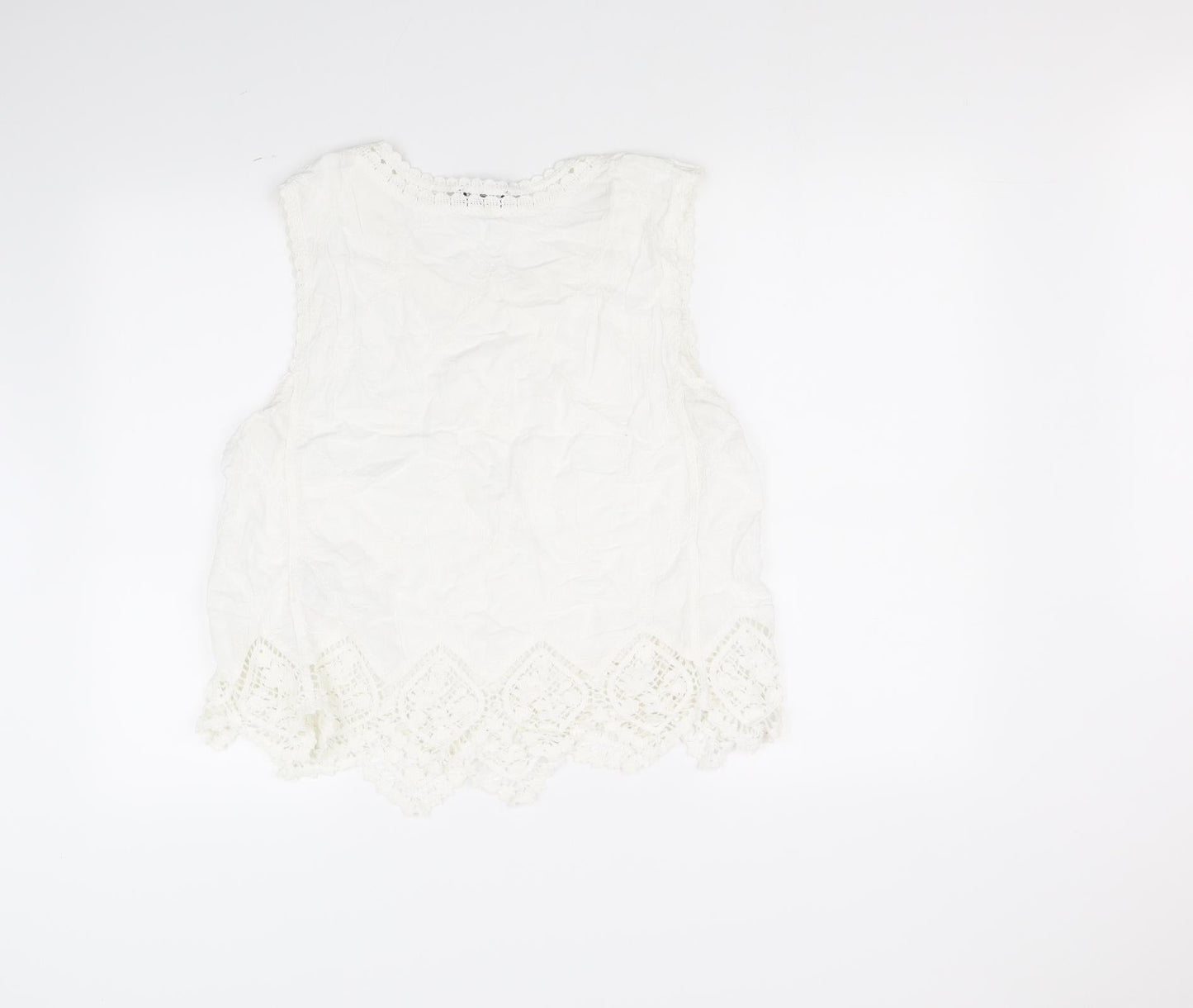 Womens UK Size S New Look White Basic T-Shirt