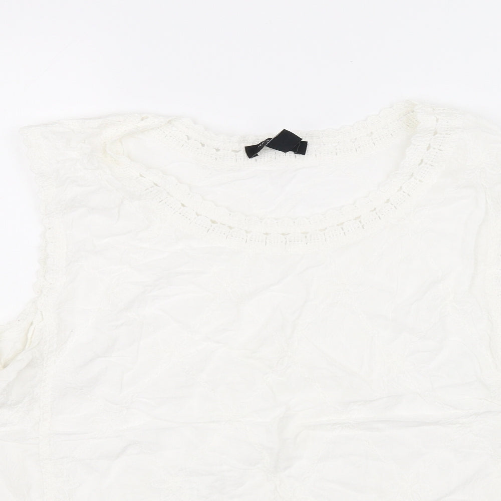 Womens UK Size S New Look White Basic T-Shirt